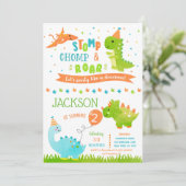 Dinosaur Geburtstagsparty Einladungen (Stehend Vorderseite)