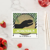Dinosaur Geburtstagsparty gestreift Serviette (Beispiel)