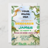 Dinosaur Geburtstagsparty individuelle Einladung (Vorderseite)