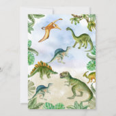 Dinosaur Geburtstagsparty individuelle Einladung (Rückseite)