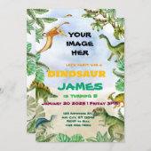 Dinosaur Geburtstagsparty individuelle Einladung (Vorne/Hinten)