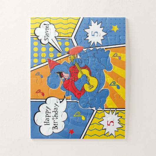 Dinosaur Geburtstagsparty Jigsaw Puzzle (Vertikal)