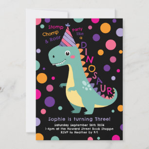 Dinosaur Geburtstagsparty Kids Bold Einladung