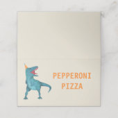 Dinosaur Geburtstagsparty Menu Zelt Cards Platzkarte (Außenseite Aufgefaltet)