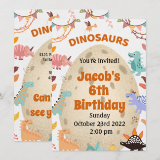 Dinosaur Geburtstagsparty mit Dino-Eiern Custom Einladung