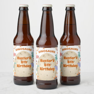 Dinosaur Geburtstagsparty mit Rieseneier Bierflaschenetikett