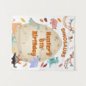 Dinosaur Geburtstagsparty mit Rieseneier Wandteppich (Vorderseite (Horizontal))