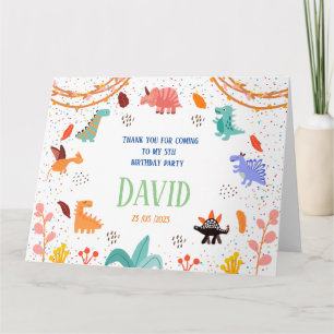 Dinosaur Geburtstagsparty Thema Dankeschön Karte