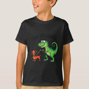 Dinosaur geht Dackel Lustiges Hundedesign T-Shirt
