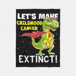 Dinosaur Gelbes Band Bewusstsein für Kinderkrebs  Fleecedecke