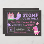 Dinosaur Gemeinsame Einladung zum Geburtstag von M (Vorne/Hinten)