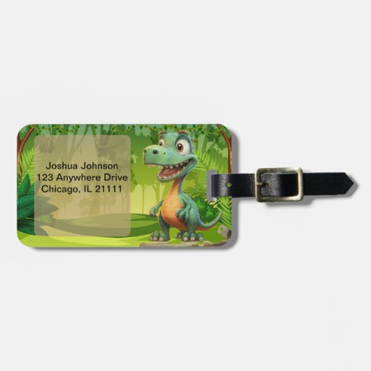 Dinosaur-Gepäckmarke Gepäckanhänger (Vorderseite horizontal)