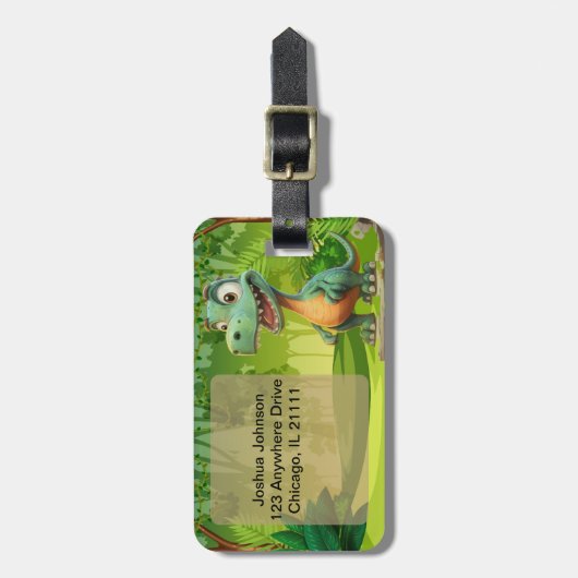 Dinosaur-Gepäckmarke Gepäckanhänger (Vorderseite vertikal)