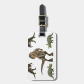 Dinosaur-Geschenkpapier Gepäckanhänger (Vorderseite vertikal)