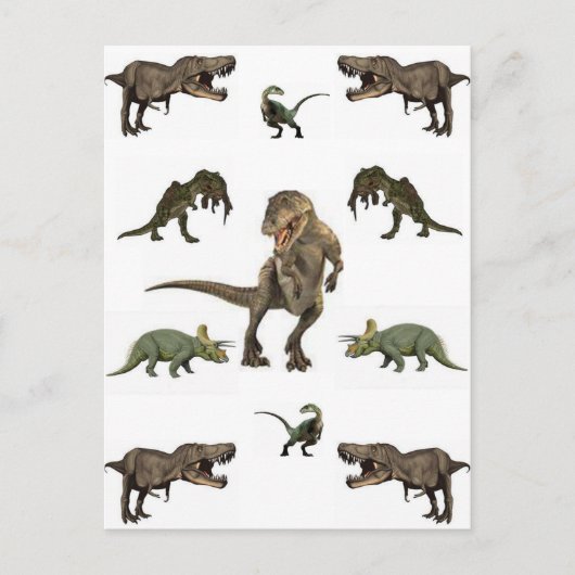 Dinosaur-Geschenkpapier Postkarte (Vorderseite)