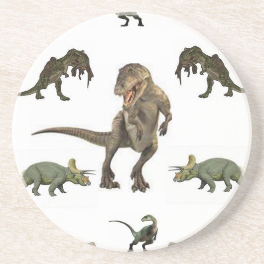 Dinosaur-Geschenkpapier Sandstein Untersetzer (Vorne)