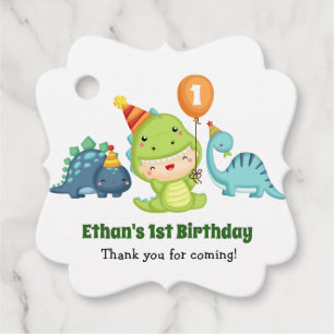 Dinosaur GeschenkTags - Baby Boy 1. Geburtstag Gef Geschenkanhänger