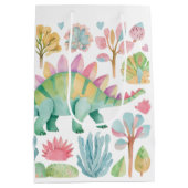 Dinosaur-Geschenktasche für Mädchen Mittlere Geschenktüte (Rückseite)