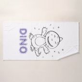 Dinosaur - Gestempeltes Kunsttier in Schwarz und W Badehandtuch (Badehandtuch)