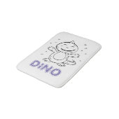 Dinosaur - Gestempeltes Kunsttier in Schwarz und W Badematte (Schrägansicht)