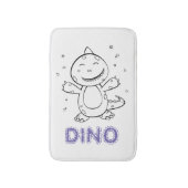Dinosaur - Gestempeltes Kunsttier in Schwarz und W Badematte (Vorderseite Vertikal)