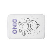 Dinosaur - Gestempeltes Kunsttier in Schwarz und W Badematte (Vorderseite)