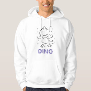 Dinosaur - Gestempeltes Kunsttier in Schwarz und W Hoodie