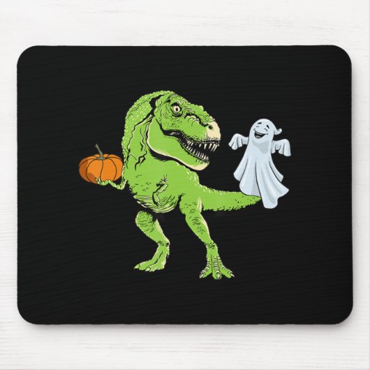 Dinosaur Ghost Lazy Halloween Kostüm Spaß TRex Pum Mousepad (Vorne)