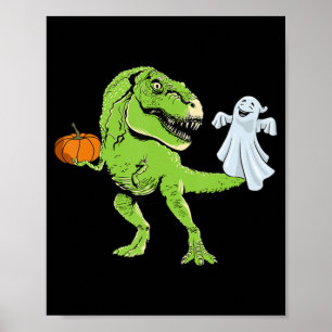 Dinosaur Ghost Lazy Halloween Kostüm Spaß TRex Pum Poster