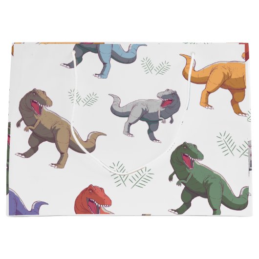 Dinosaur Gift Bag Große Geschenktüte (Vorderseite)