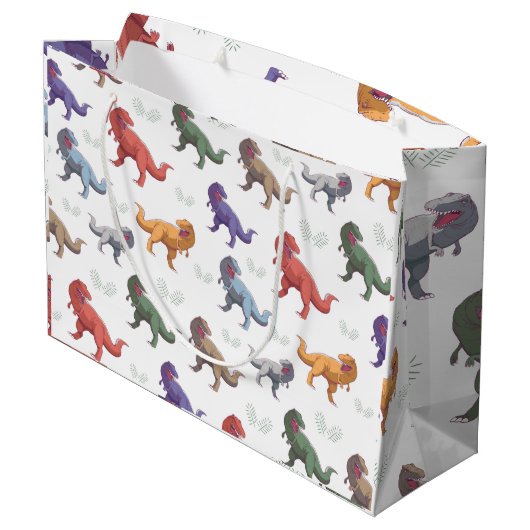 Dinosaur Gift Bag Große Geschenktüte (Rückseite Schrägansicht)