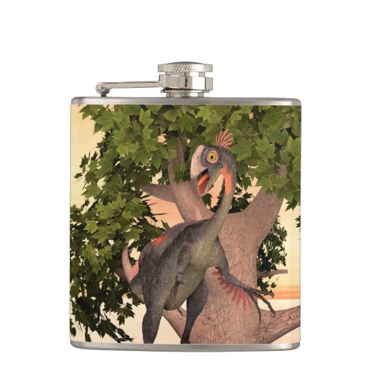 Dinosaur Gigantoraptor Flachmann (Vorderseite)