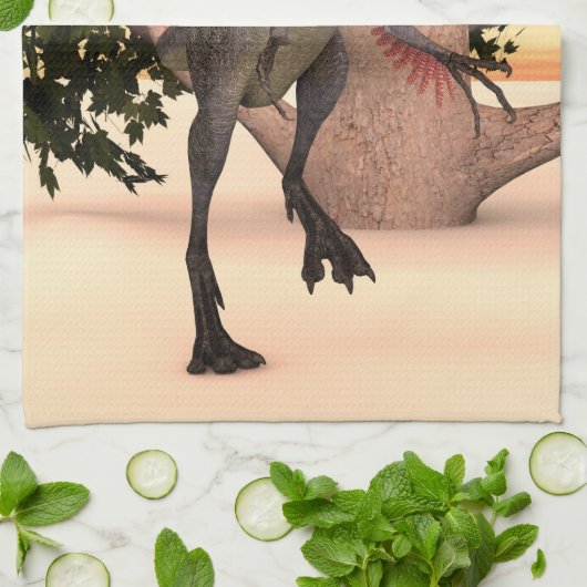 Dinosaur Gigantoraptor Küchentuch (Gefaltet)