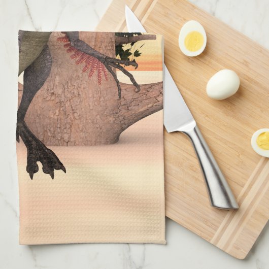Dinosaur Gigantoraptor Küchentuch (Viertel Falte)