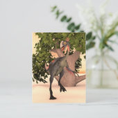 Dinosaur Gigantoraptor Postkarte (Stehend Vorderseite)