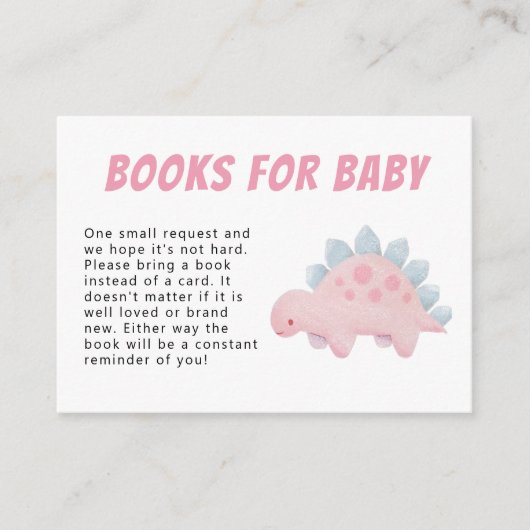 Dinosaur Girl Baby Showbuchanfrage Begleitkarte (Vorderseite)