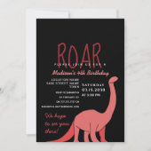 Dinosaur Girl Birthday Einladung (Vorderseite)