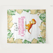 Dinosaur Girl BIRTHDAY Hintergrund Wandteppich (Vorderseite (Horizontal))