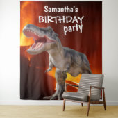 Dinosaur Girl BIRTHDAY House Hintergrund Wandteppich (Beispiel)