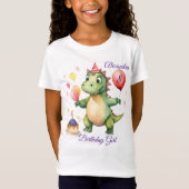 Dinosaur Girl Birthday T-Shirt (Vorderseite)