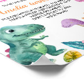 Dinosaur Girl Birthday Time Kapsel Zeichen Poster (Ecke)