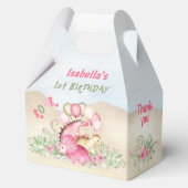 Dinosaur Girl Pastel Pink Green Birthday Medium Geschenkschachtel (Vorderseite)
