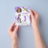 Dinosaur Girls Geburtstagsparty Foto Budget Flyer (Gruppe)