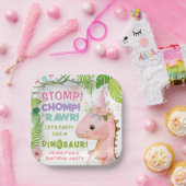 Dinosaur Girls Pink Geburtstagsparty Paper Teller (Party)