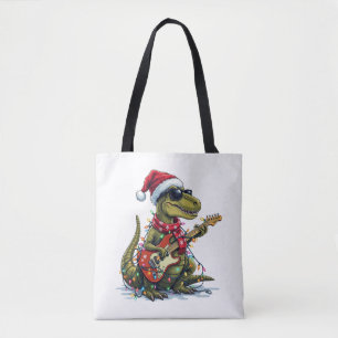 Dinosaur-Gitarrenspieler Weihnachten Tasche