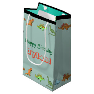 Dinosaur Glücklicher Geburtstag Personalisierte Ta Kleine Geschenktüte