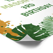 Dinosaur Gold Boy Blätter Jungle Begrüßungszeichen Poster (Ecke)