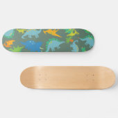 Dinosaur Green Blue Dino Boys spielend Skateboard (Horizontal)