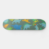 Dinosaur Green Blue Dino Boys spielend Skateboard (Horizontal)