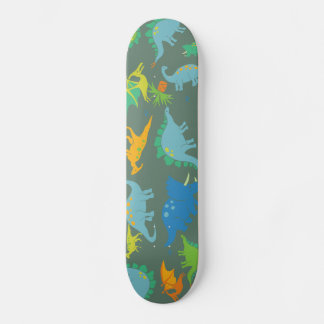 Dinosaur Green Blue Dino Boys spielend Skateboard